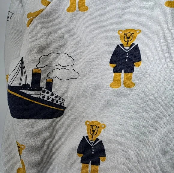 White Bear & Naval Print Hoodie